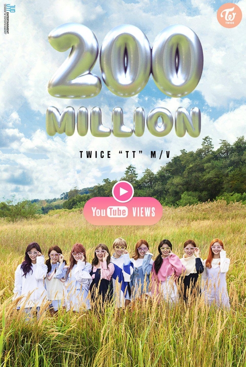 TWICE《TT》YouTube点击量破2亿（JYP提供）---- 中韩人力网