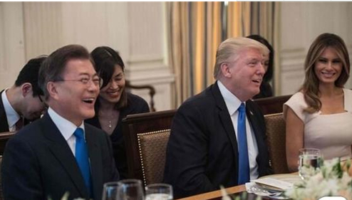 韩国总统府设宴款待美国总统特朗普，摆上餐桌的独岛虾是价格不菲难得品尝的稀缺食材。--- 中韩人力网