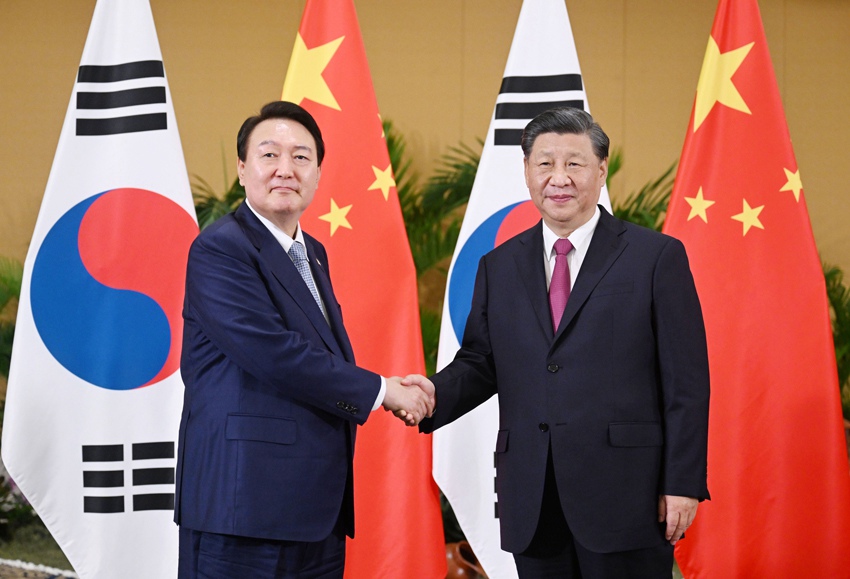 시진핑 주석, 윤석열 한국 대통령과 회담——中韩人力网